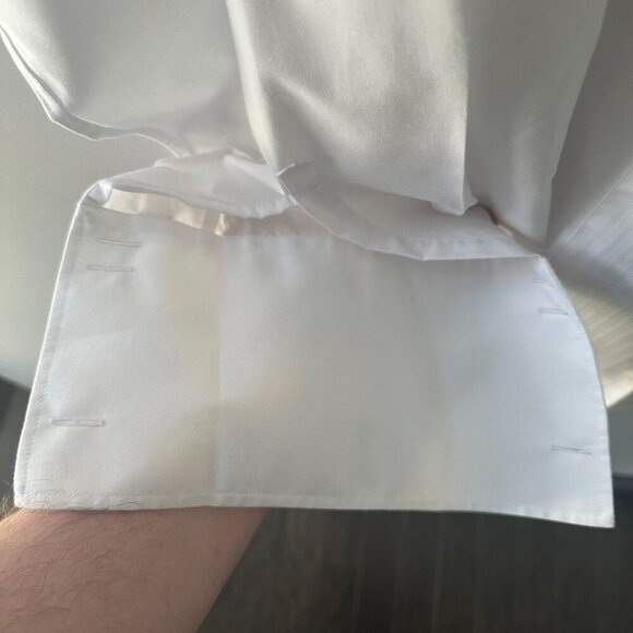 White Men's UK Marks & Spencer Dress Shirt Size 18 x 2 - Picture 9 of 14